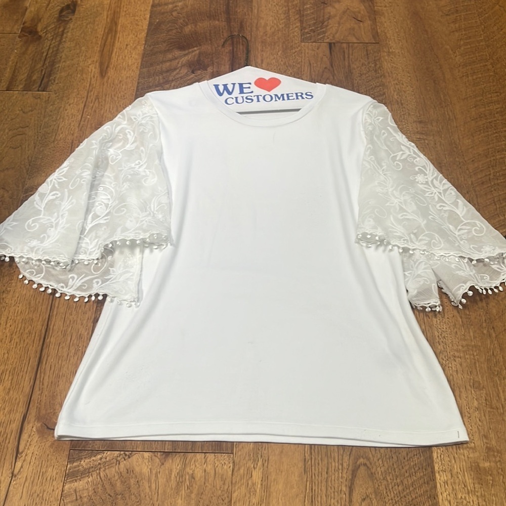 Elie Tahari Woman’s White Short Sleeve Size M